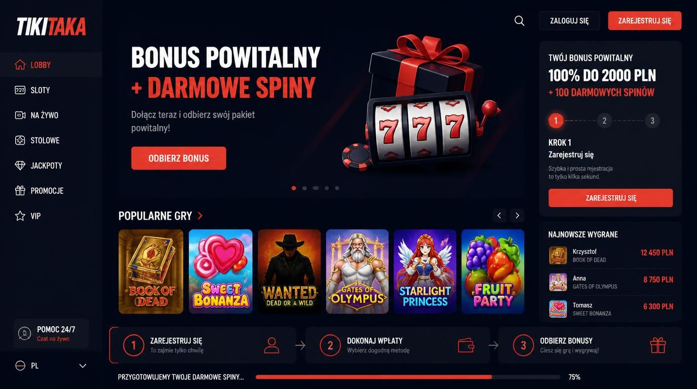 scena powitania nowego gracza w kasynie online