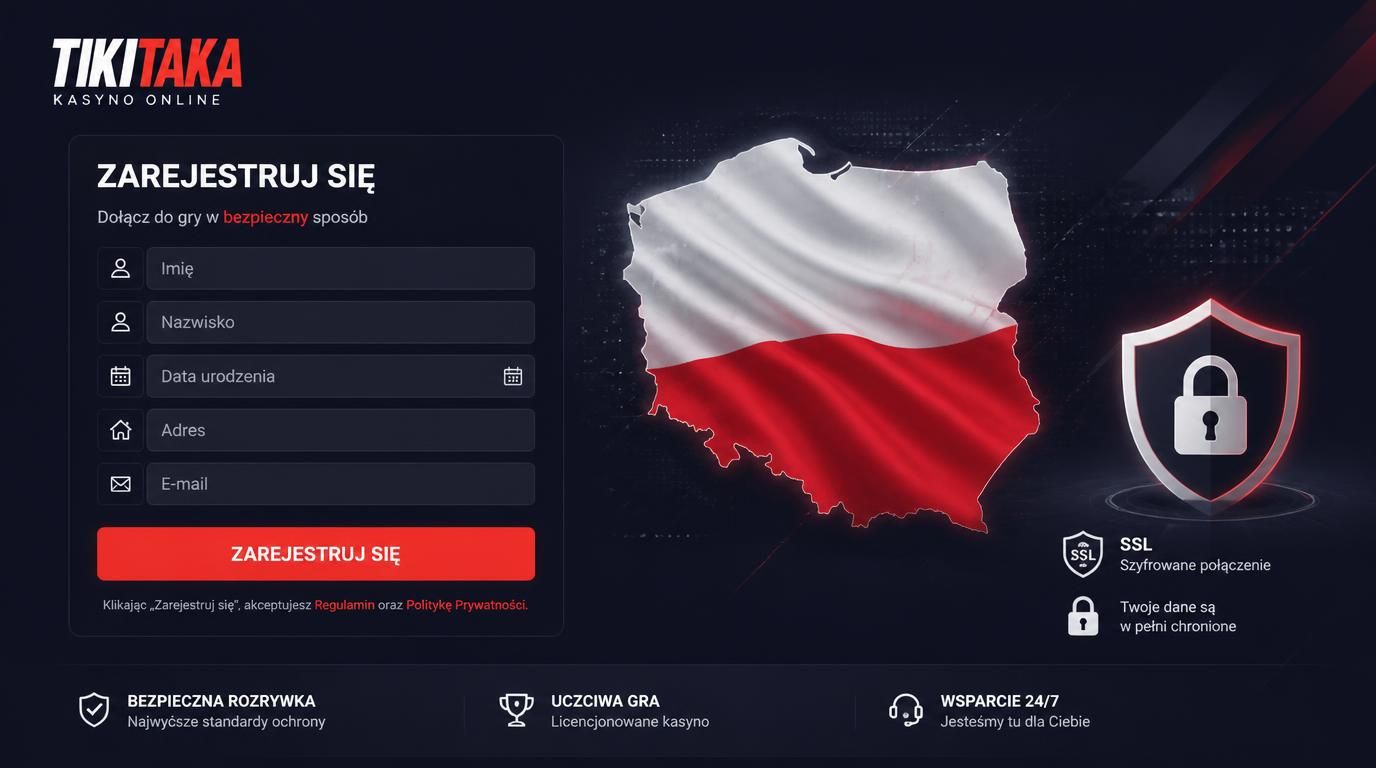 Formularz rejestracyjny z SSL i kłódką na tle Polski